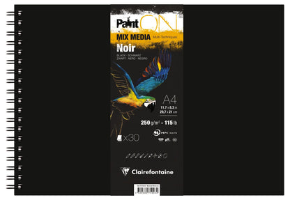 PaintON Black Spiral Book 30F A4 250g (2er-Pack)