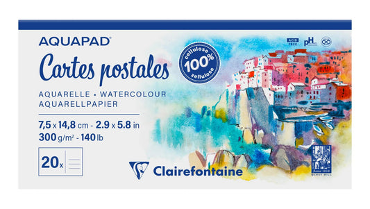 Aquapad Postkarten verklebt Block 20F 7,5x14,8cm 300g (Paket x5)