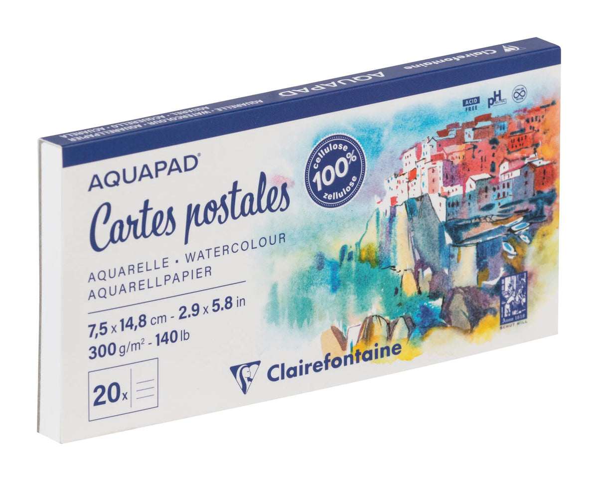 Aquapad Postkarten verklebt Block 20F 7,5x14,8cm 300g (5er-Pack)