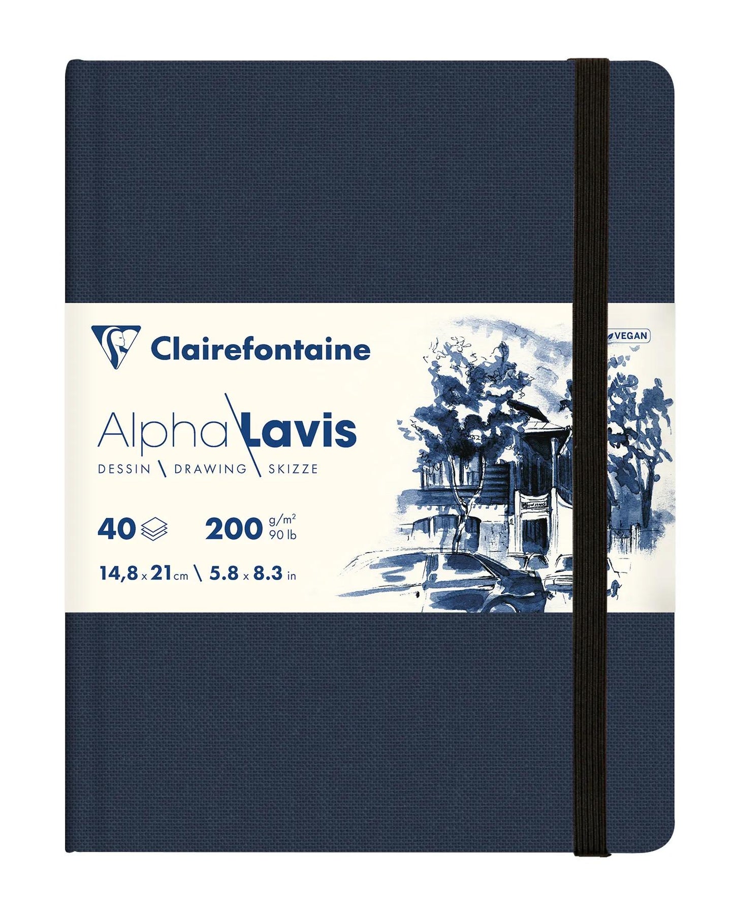 Alpha Book wash sewn 40F A5 300g - Blue (Pack x2)
