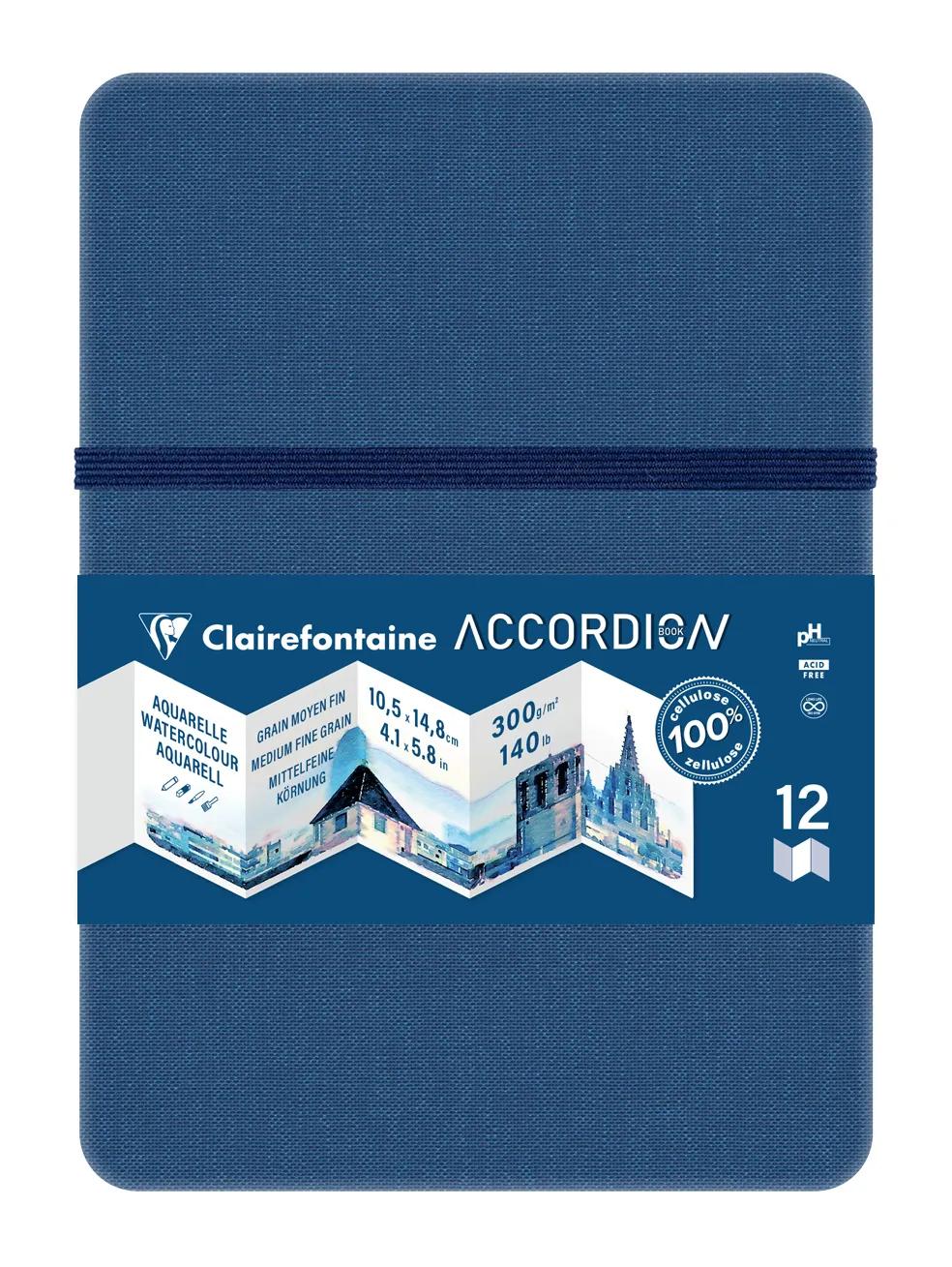 Accordion Book book accordion 9F A6 300g - Blue (Pack x4)