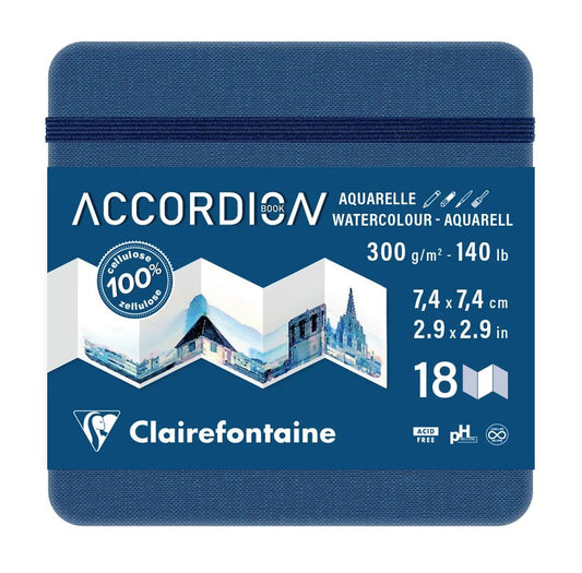 Akkordeon Buch Akkordeon 9F 7.4x7.4cm 300g - Blau (Paket x4)
