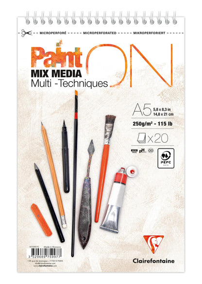 PaintON Spiralblock 20F A5+ 250g - Neu (4er-Pack)
