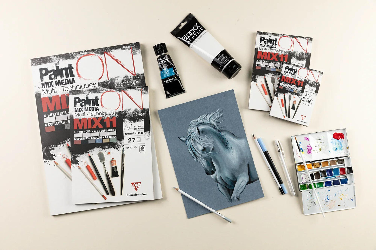 PaintON MIX11 bloc collé 27F A5 250g - New (Lot x4)