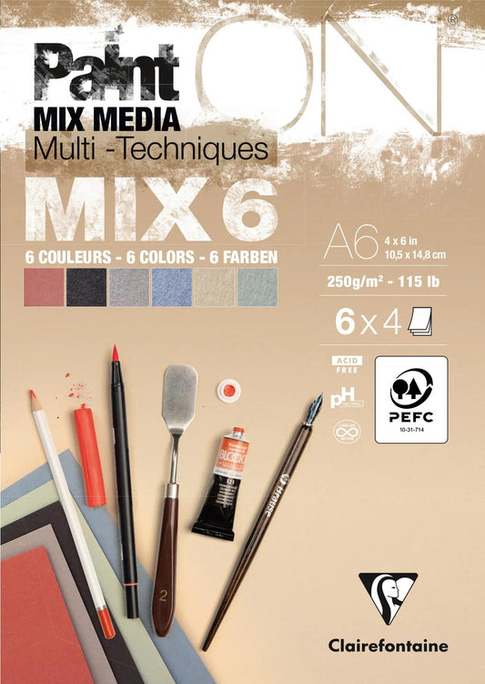 PaintON MIX6 Block verklebt 24F A6 250g passend 6x4F - Neu (8er-Pack)