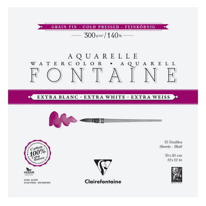 Fountain Extra White Grain Fine block glued 4 sides 15F 30x30cm 300g