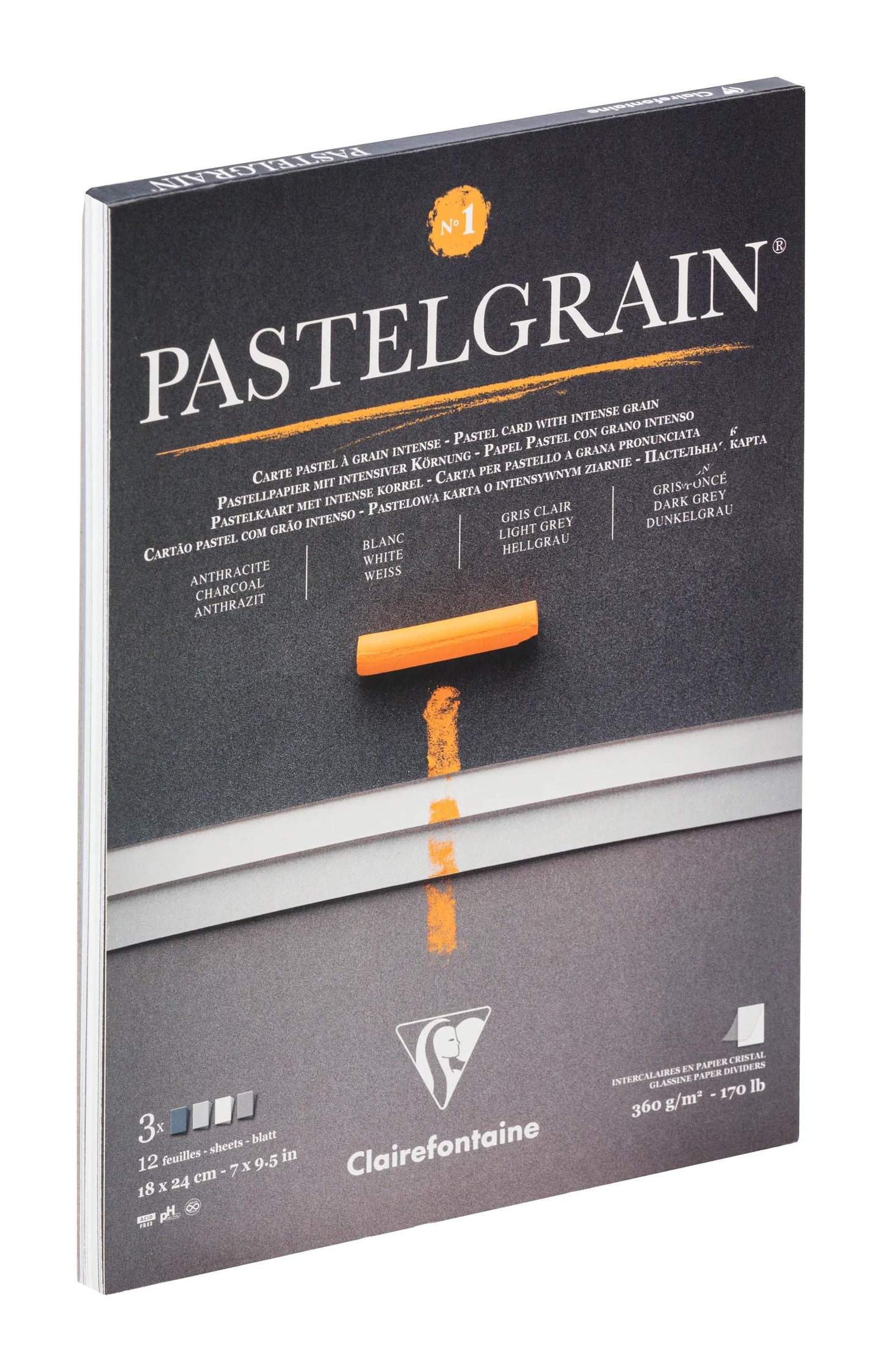 PastelGrain blocco incollato n°1 12F 18x24cm 360g