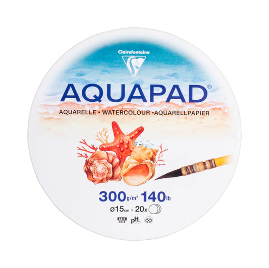 Rundblech Aquapad Aquarellpapier Ø15cm 20F 300g - Neu (Paket x2)