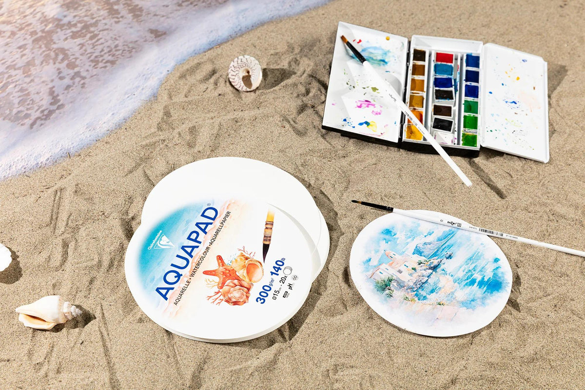 Round sheets Aquapad watercolor paper Ø15cm 20F 300g - New (in bundle 2)