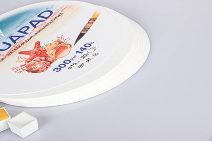 Round sheets Aquapad watercolor paper Ø15cm 20F 300g - New (in bundle 2)