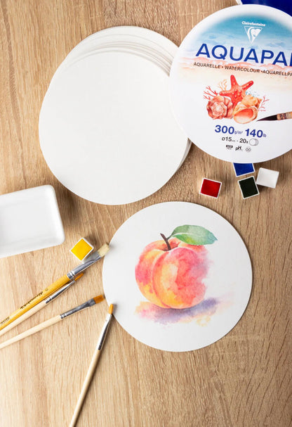 Round sheets Aquapad watercolor paper Ø15cm 20F 300g - New (in bundle 2)