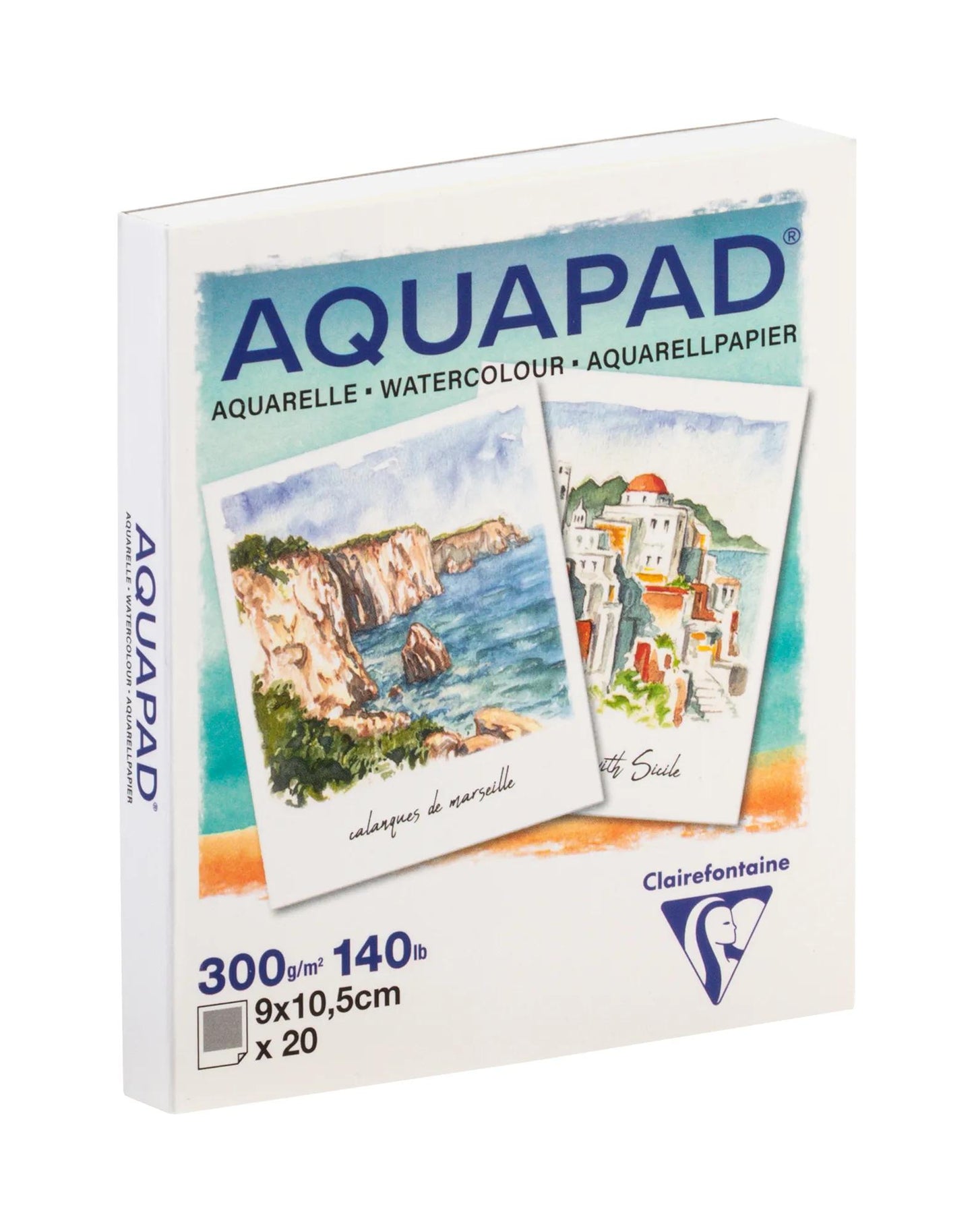 Aquapad Polaroid Aquarellblock 9x10.5cm 20F 300g - Neu (Paket x5)