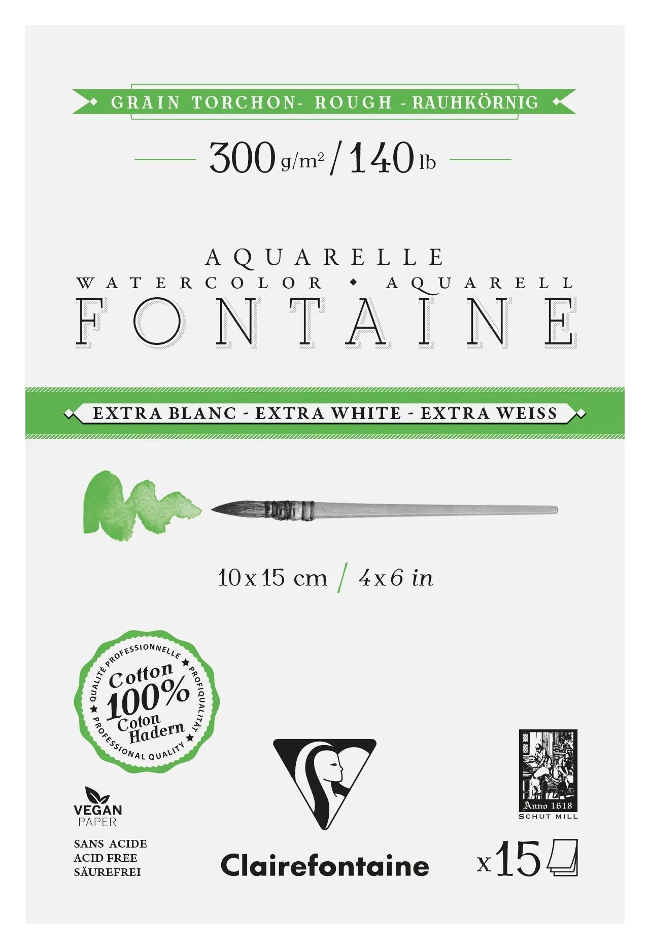 Fountain Extra White Grain Towel block glued 4 sides 15F 10x15cm 300g (Pack x2)