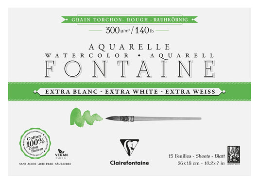 Fountain Extra White Grain Towel block glued 4 sides 15F 18x26cm 300g (Pack x2)