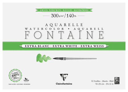 Fountain Extra Weißes Grain Handtuchblock verklebt 4 Seiten 12F 36x51cm 300g (2er-Pack)