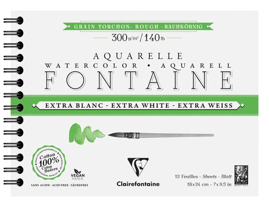 Fountain Extra Blanc Grain Tea towel album spiral 12F 18x24cm 300g (Pack x4)