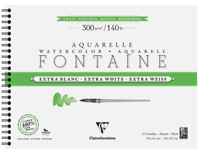 Fountain Extra Blanc Grain Torchon Album Spirale 12F 30x40cm 300g (4er-Pack)