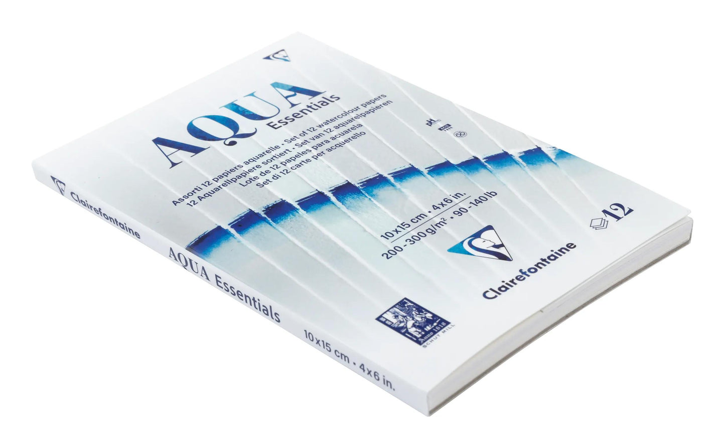 Aqua Essentials incollato blocco 12 corrispondente carta acquerello 10x15cm 12F 200g-300g (Pacchetto x2)