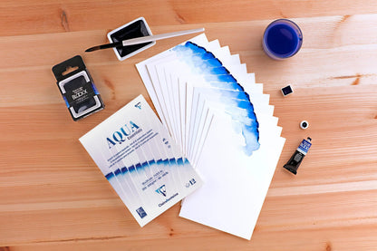 Aqua Essentials bloc collé 12 papiers aquarelle assortis 24x30cm 12F 200g-300g (lot de 2)