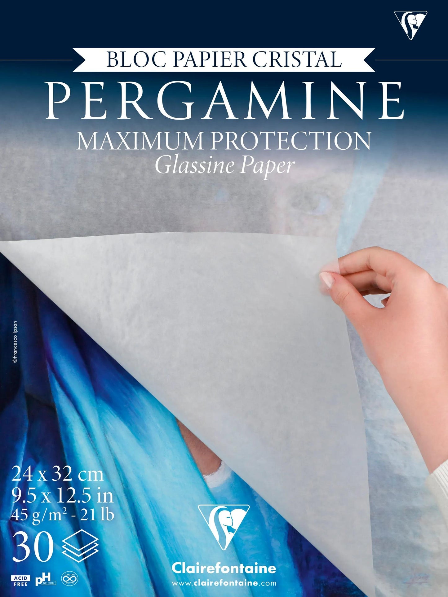 Pergamin Block geklebter Papierkristall 30F 24x32cm 45g (Paket x2)
