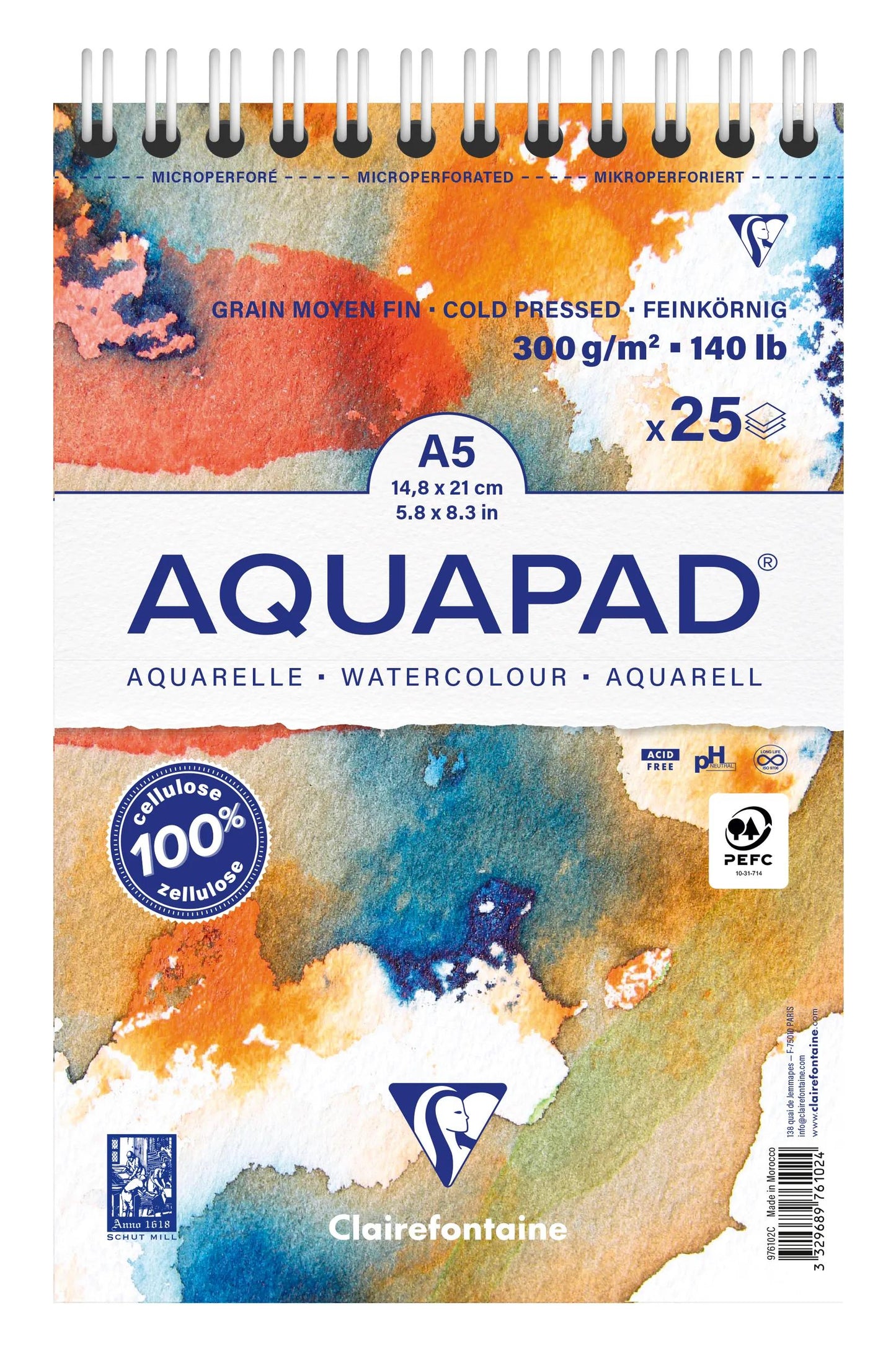 Aquapad integral binder block 25F A5+ 300g (Pack x4)