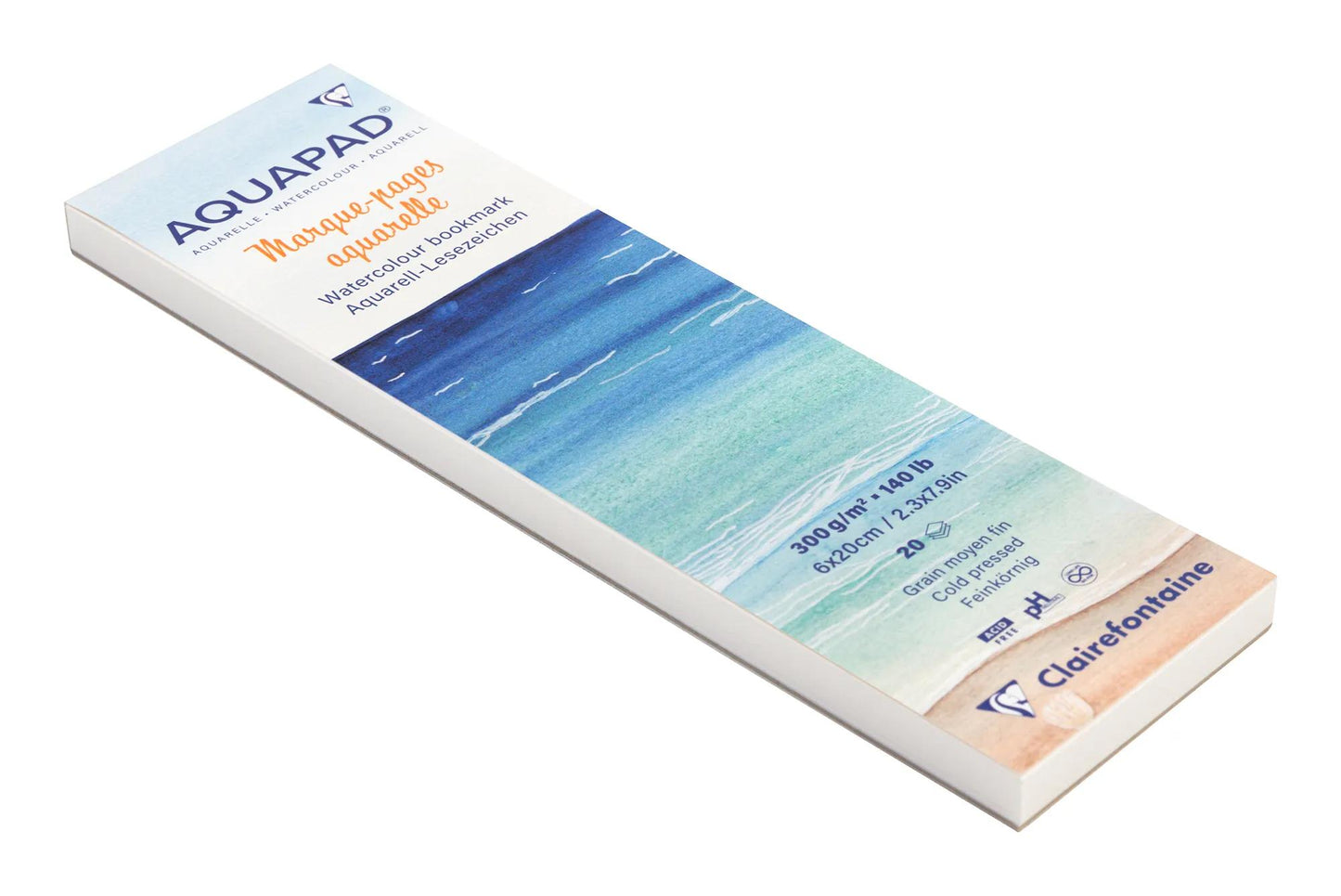 Bloc Aquapad Marque-pages aquarelle 6x20cm 20F 300g - New (Lot x5)