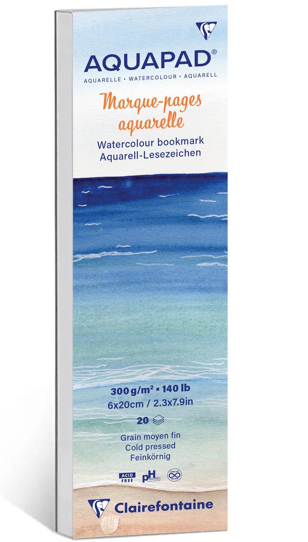 Bloc Aquapad Marque-pages aquarelle 6x20cm 20F 300g - New (Lot x5)