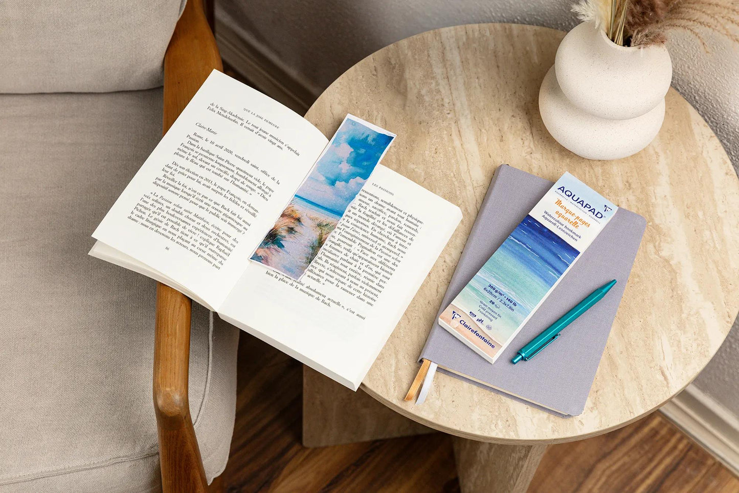 Bloc Aquapad Marque-pages aquarelle 6x20cm 20F 300g - New (Lot x5)