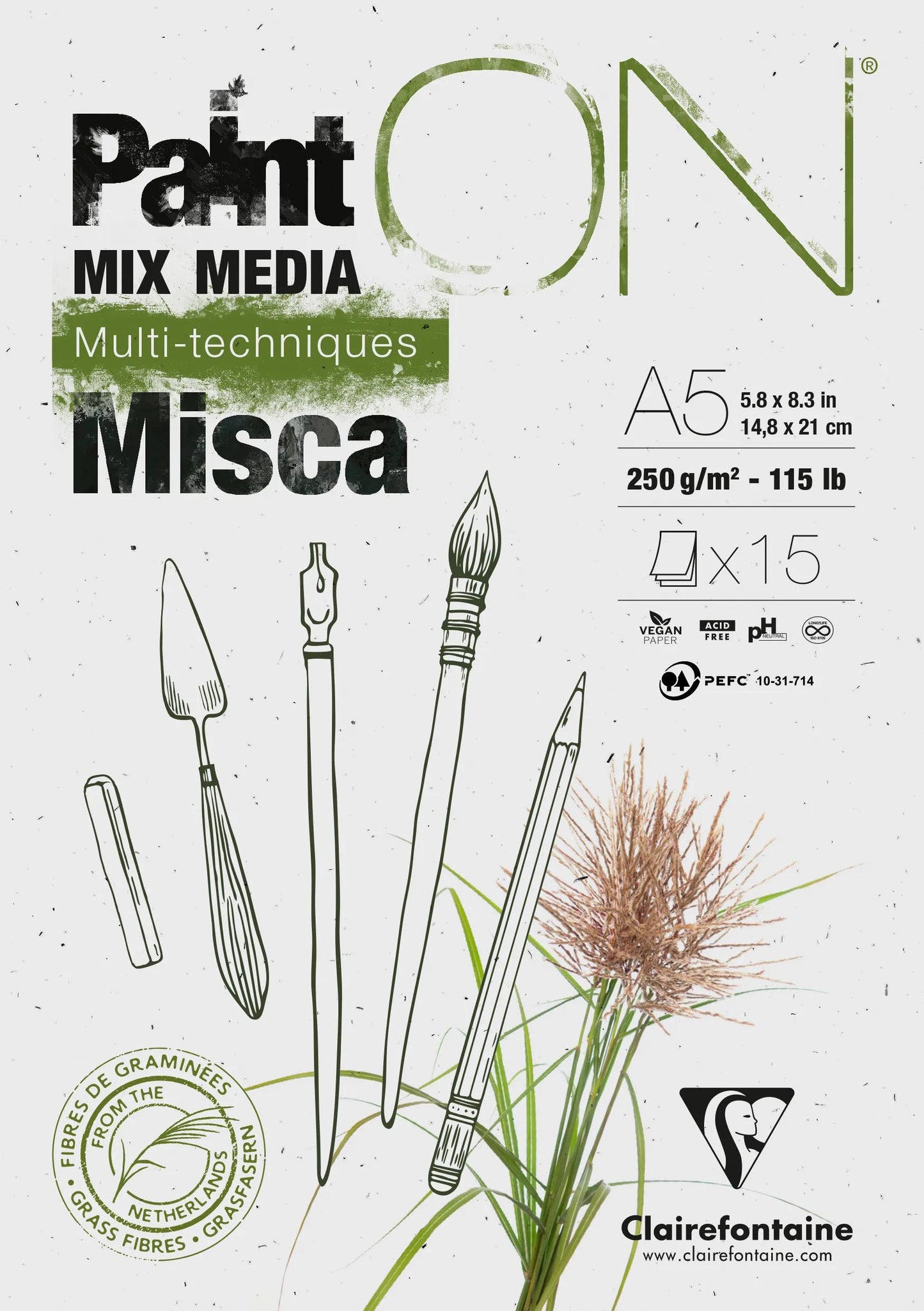PaintON Misca Block verklebt 15F A5 250g (Paket x4)