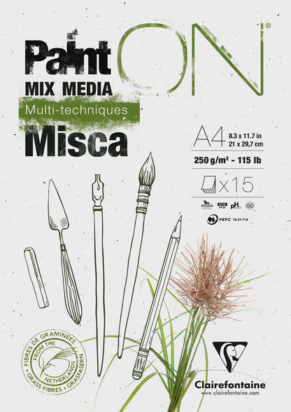 PaintON Misca bloc collé 15F A4 250g (lot de 4)