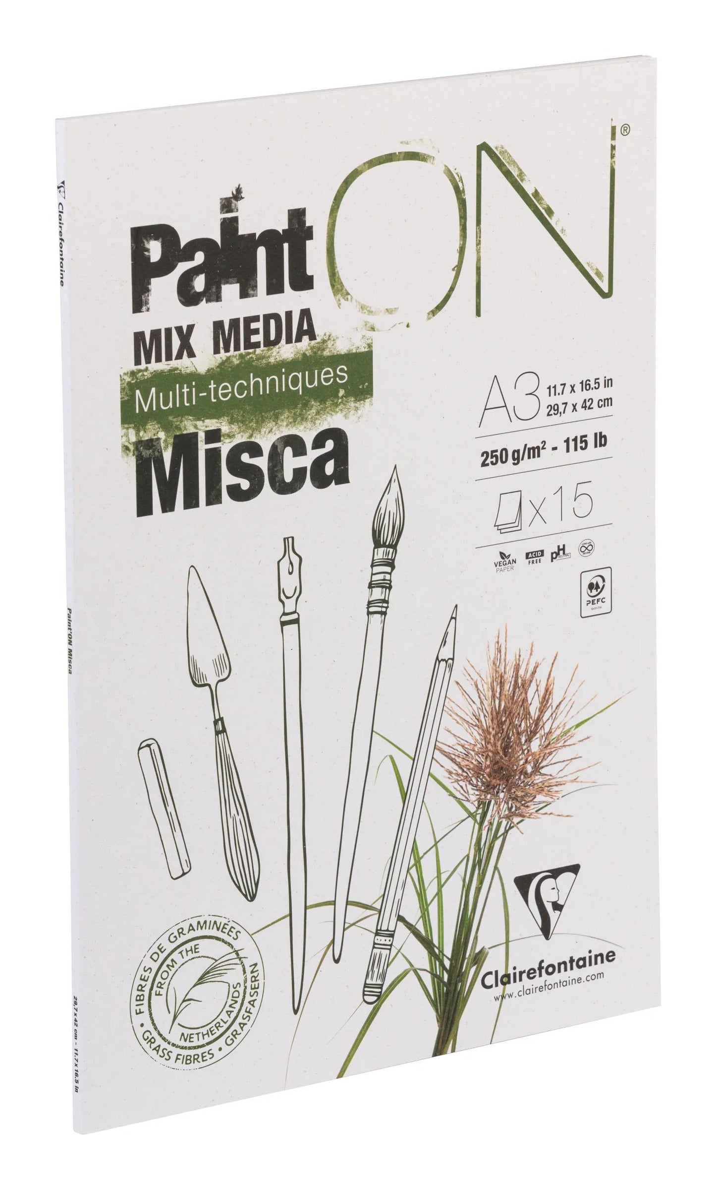 PaintON Misca blocco incollato 15F A3 250g (Pacchetto x2)