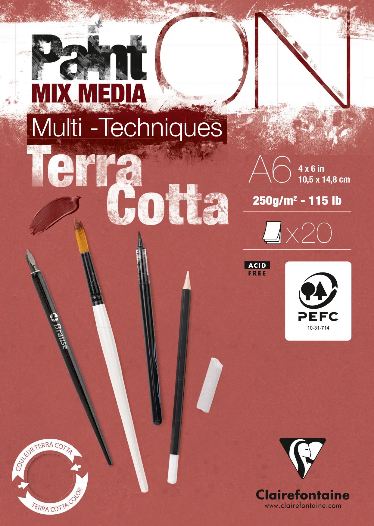 PaintON TERRACOTTA block glued A6 20F (Pack x8)