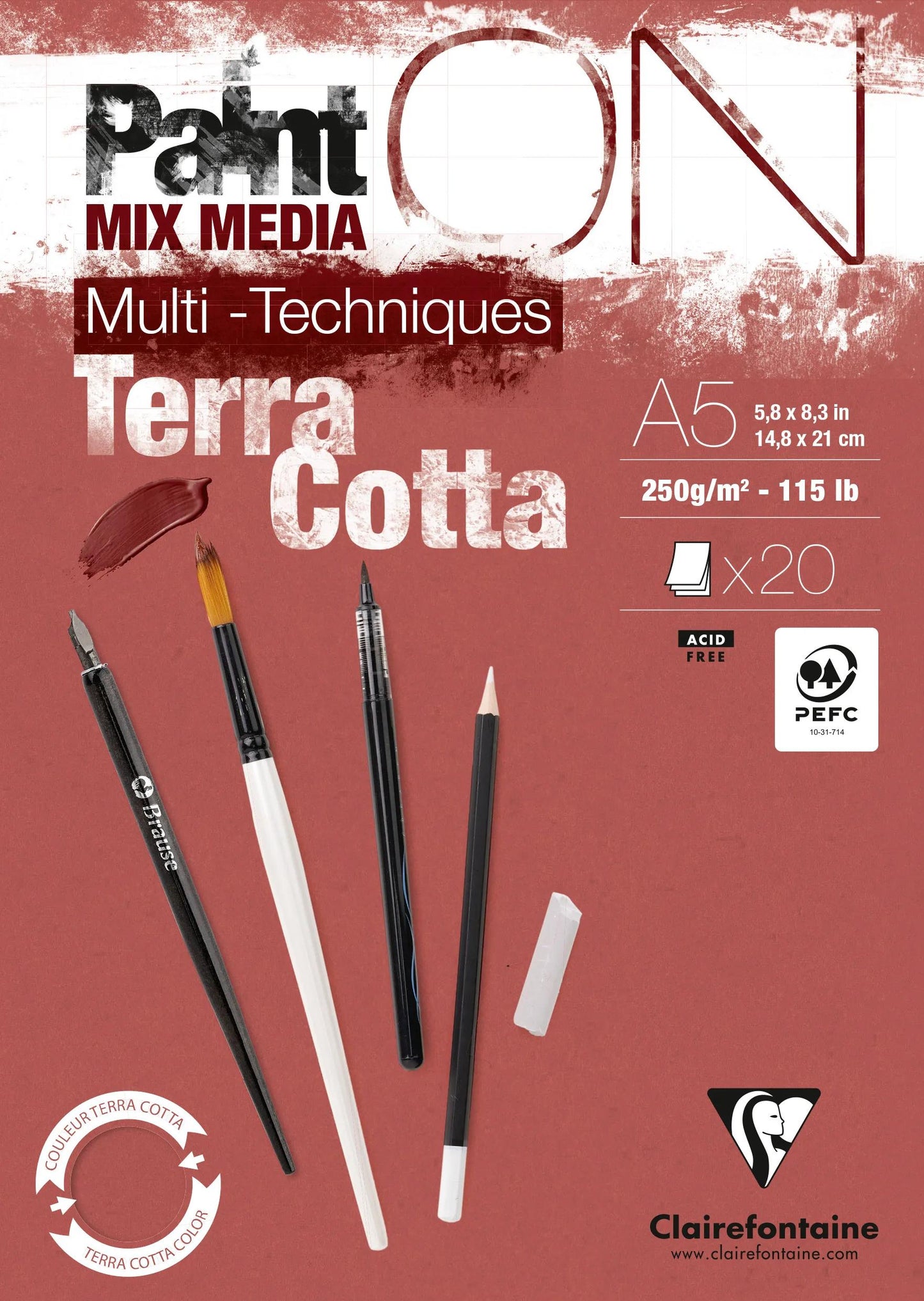 PaintON TERRACOTTA Block verklebt A5 20F (Paket x4)