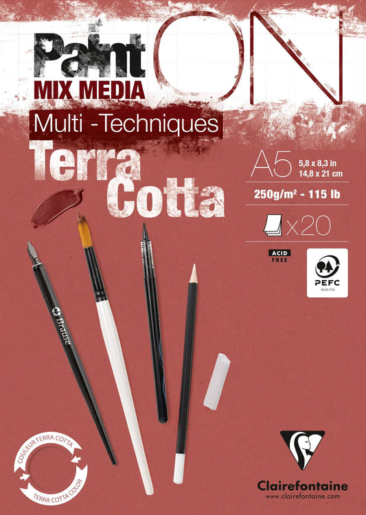 PaintON TERRACOTTA Block verklebt A5 20F (4er-Pack)