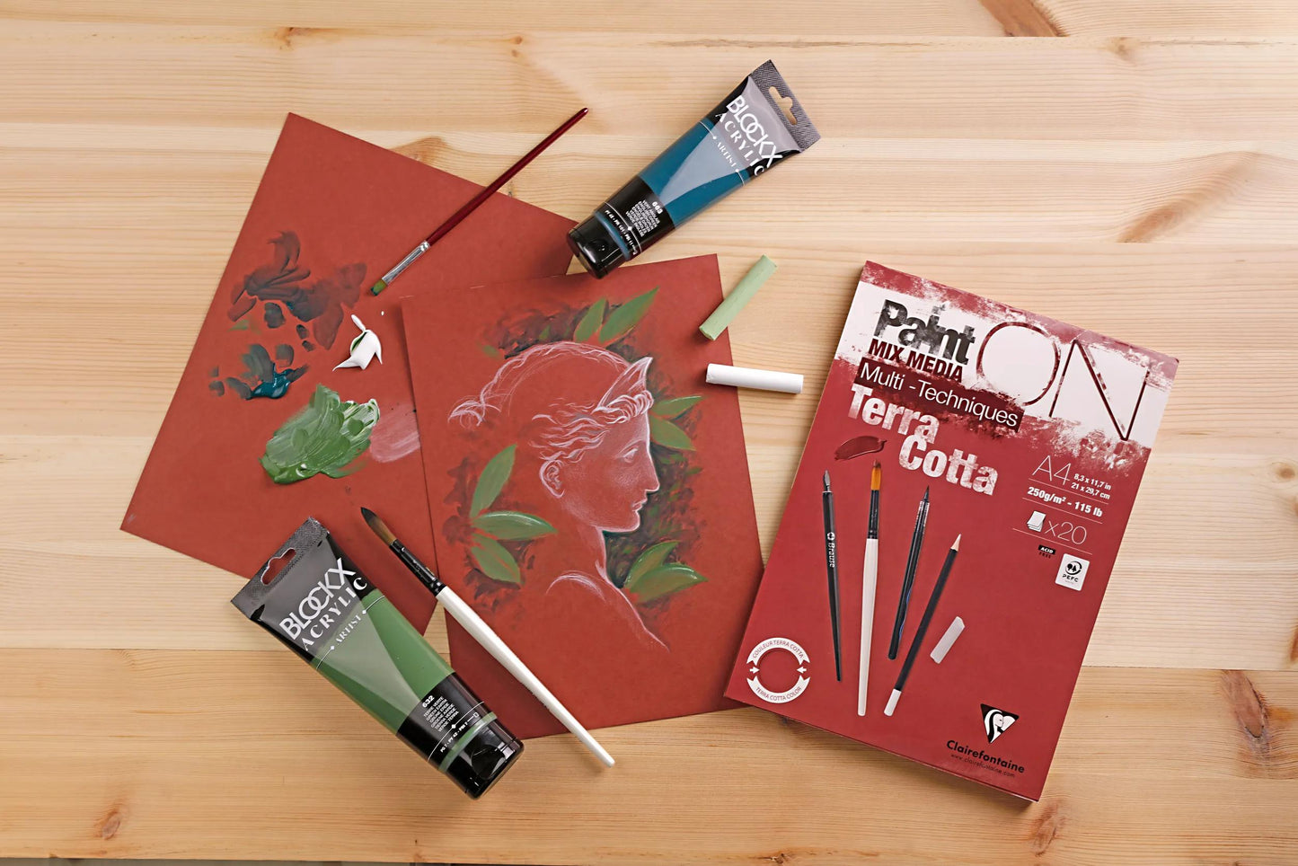 PaintON TERRACOTTA Block verklebt A5 20F (Paket x4)