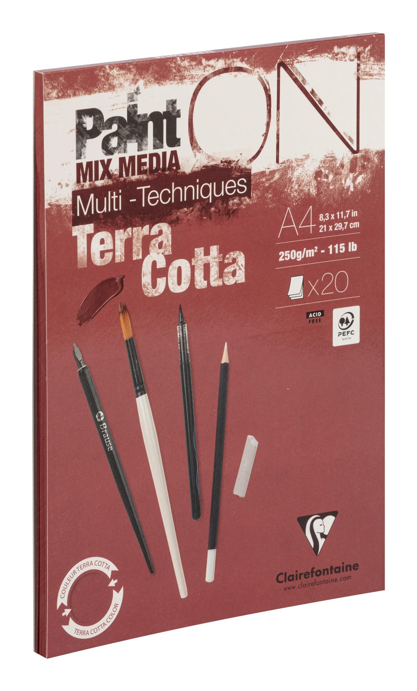 Bloc PaintON TERRACOTTA collé A4 20F (Lot x4)
