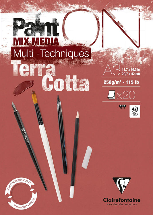PaintON TERRACOTTA Block verklebt A3 20F (2er-Pack)