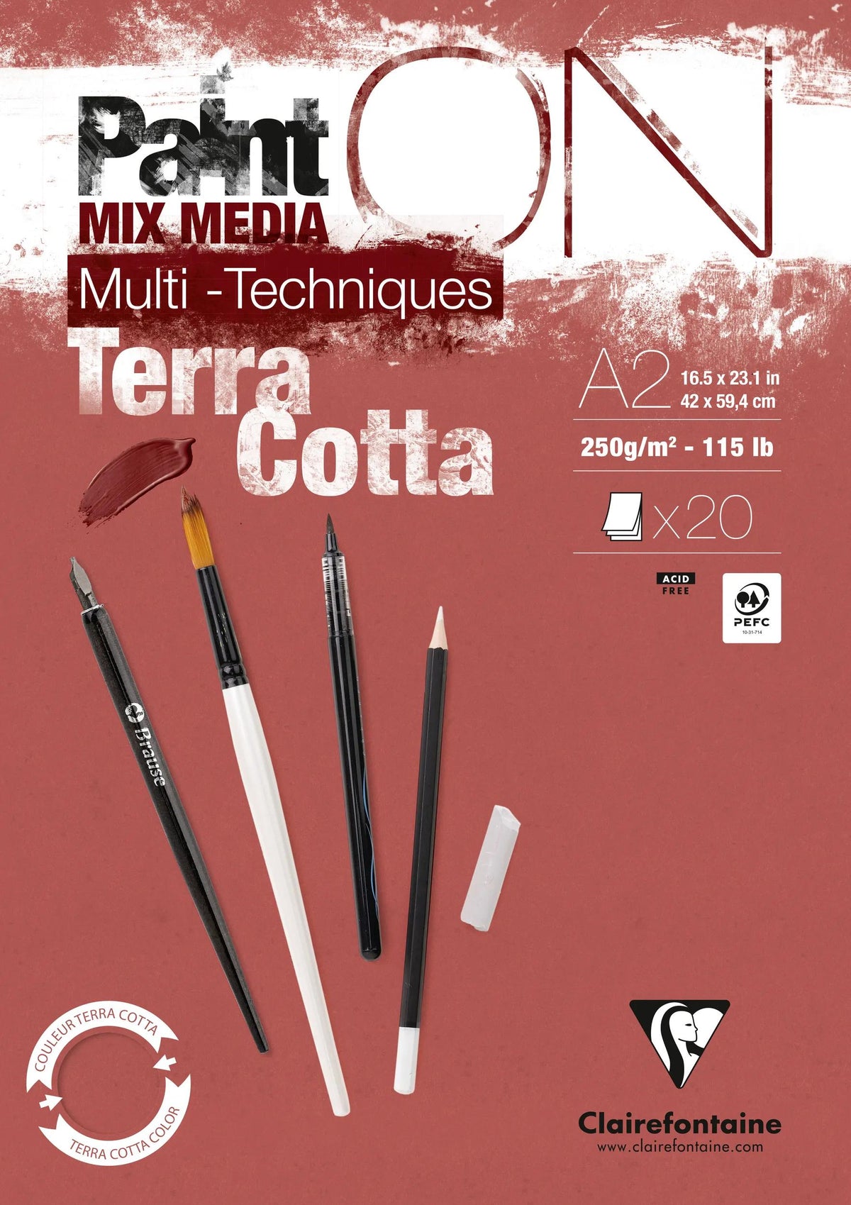 Bloc PaintON TERRACOTTA collé A2 20F