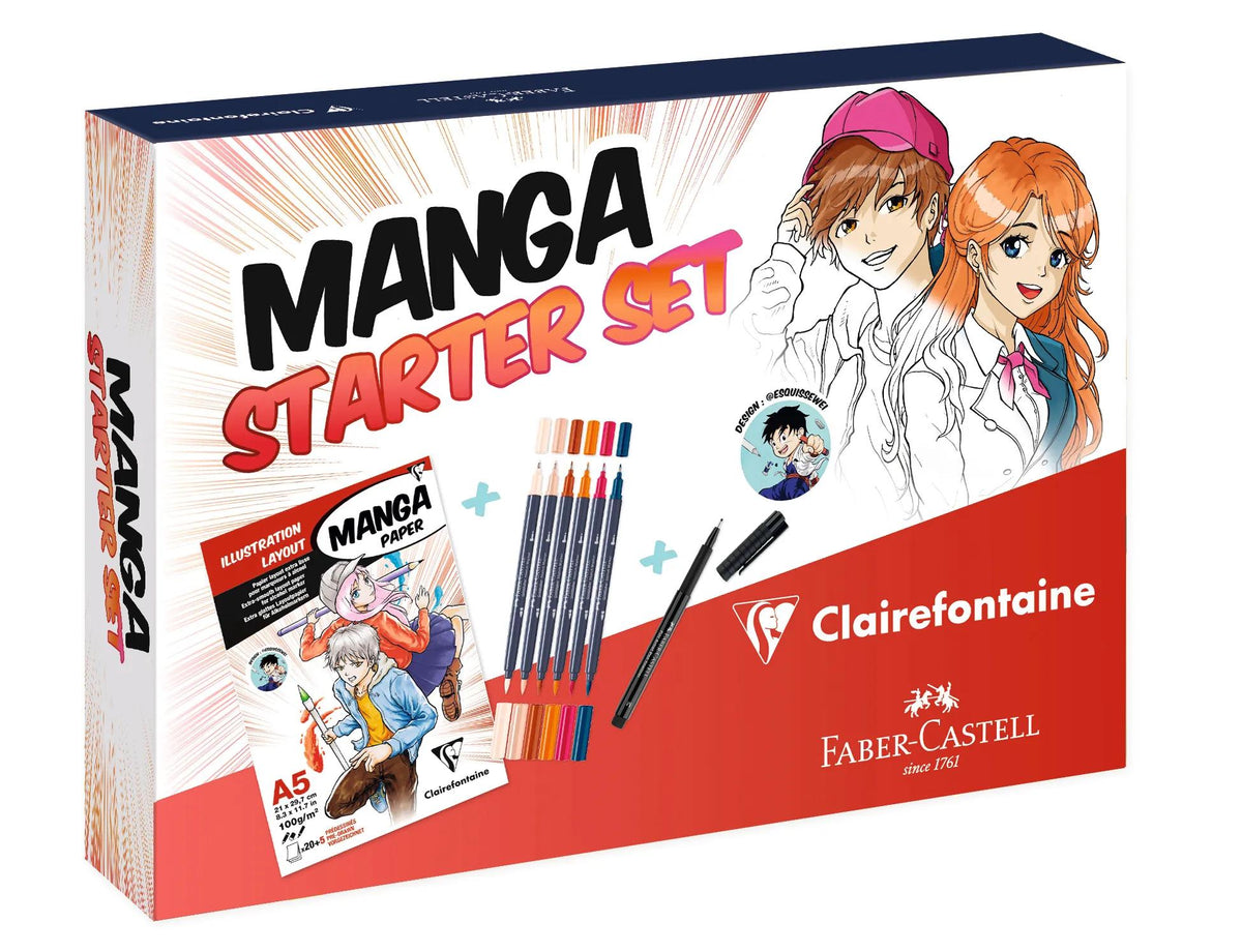 Starter Set Manga Block Manga Paper Layout Clairefontaine A5 and Goldfaber Sketch Felts Faber-Castell