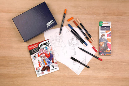 Starter Set Manga Block Manga Paper Layout Clairefontaine A5 and Goldfaber Sketch Felts Faber-Castell