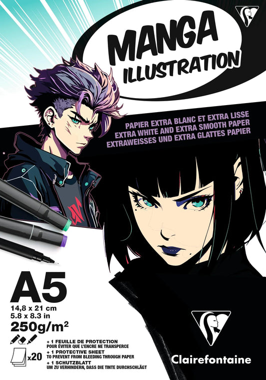Bloc Illustration Manga A5 20F 250g (lot de 4)