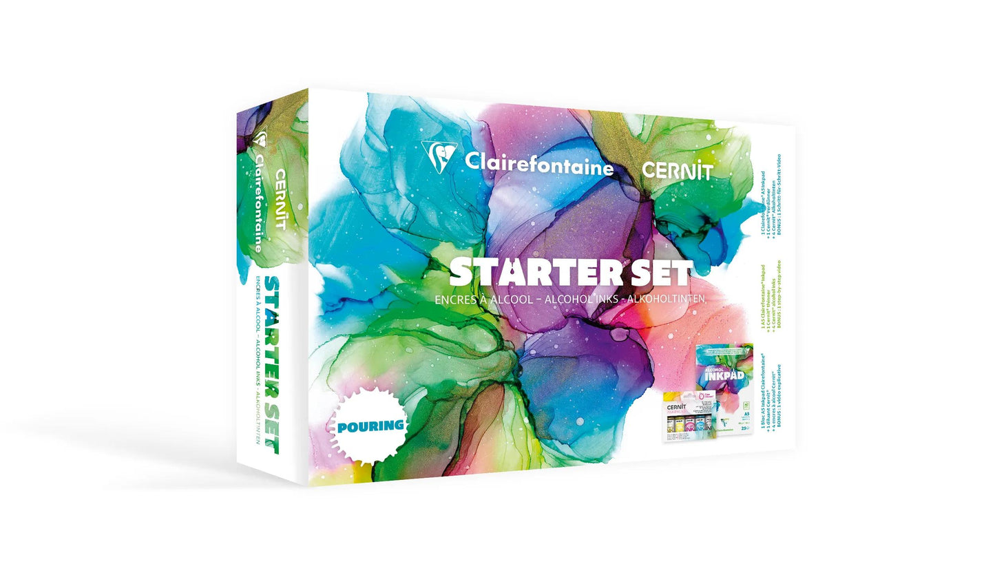 Starter Set Alcohol Ink A5 Alcohol Inkpad Clairefontaine and Cernit Alcohol Ink (Pack x2)