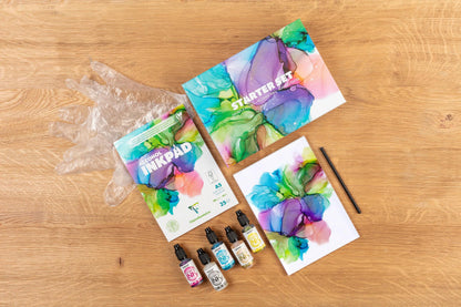 Starter Set Alkohol Ink A5 Alkohol Inkpad Clairefontaine und Cernit Alkohol Ink (2er-Pack)
