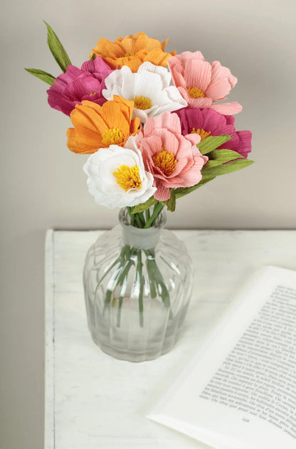 KIT CRÉPON, Bouquet de fleurs 20,5x1,5x30cm - Assortiment (lot de 3)