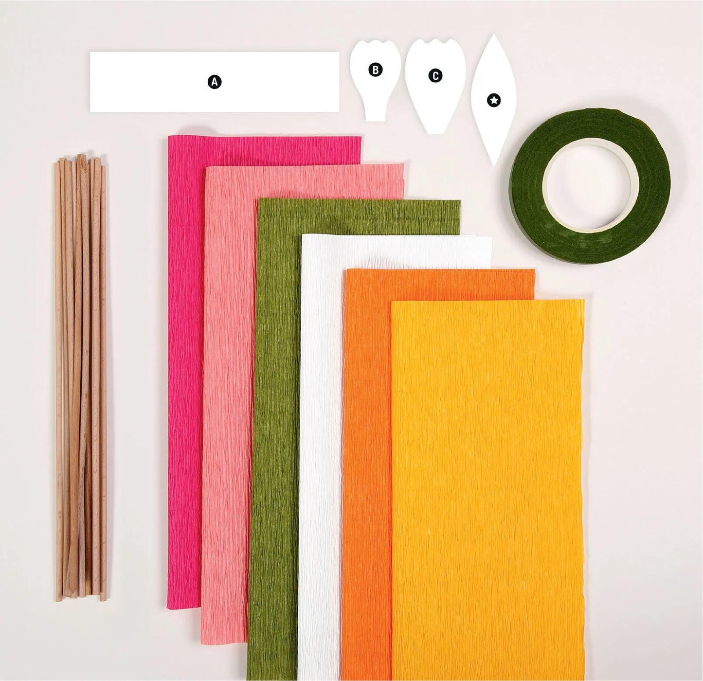 KIT CREPON, Blumenstrauß 20,5x1,5x30cm - Sortiment (Paket x3)