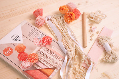 KIT CRÉPON, Décoration macramé 20,5x1,5x30cm - Assortiment (lot de 3)