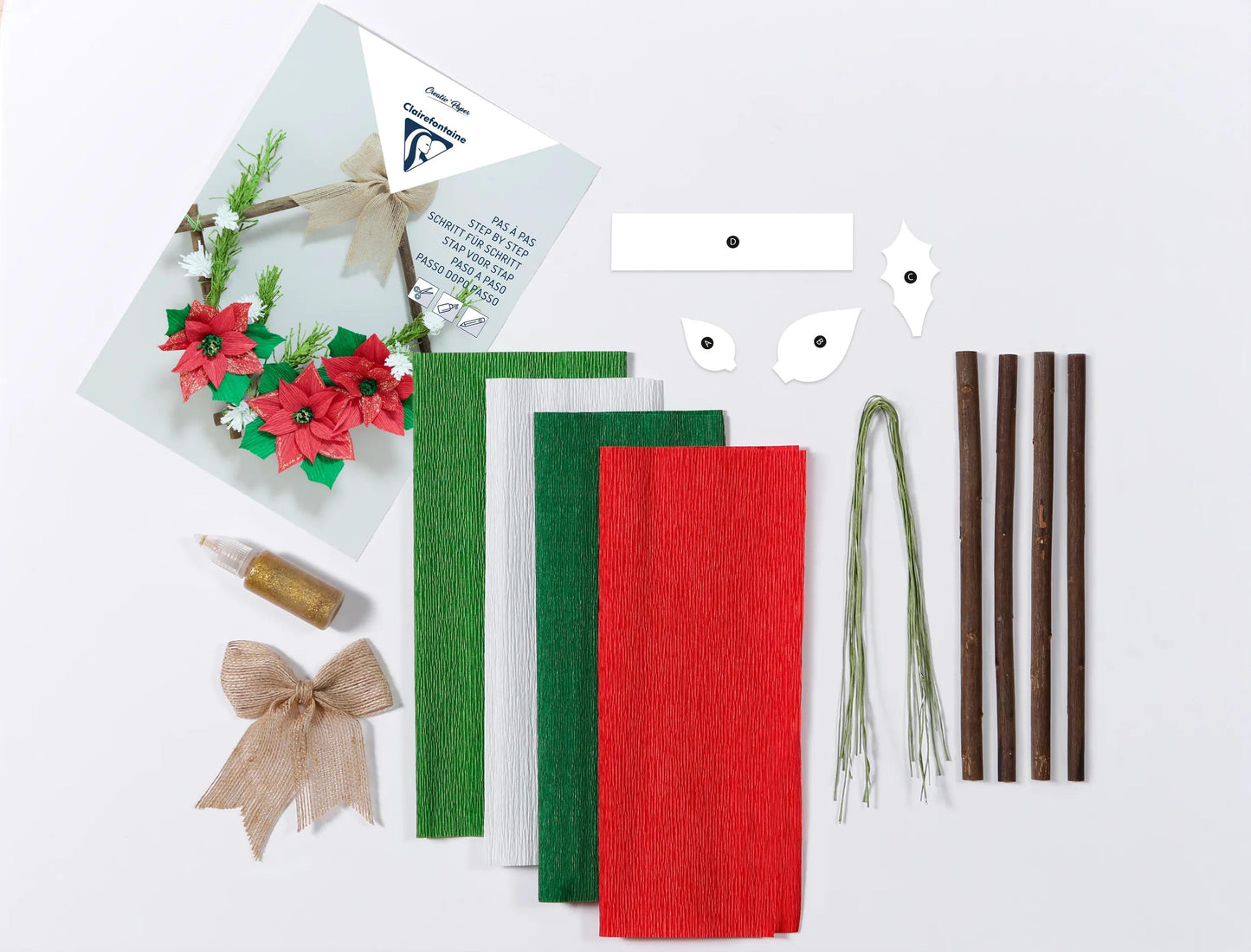 KIT CREPON, Christmas Crown 20,5x1,5x30cm - Assortment (Pack x3)