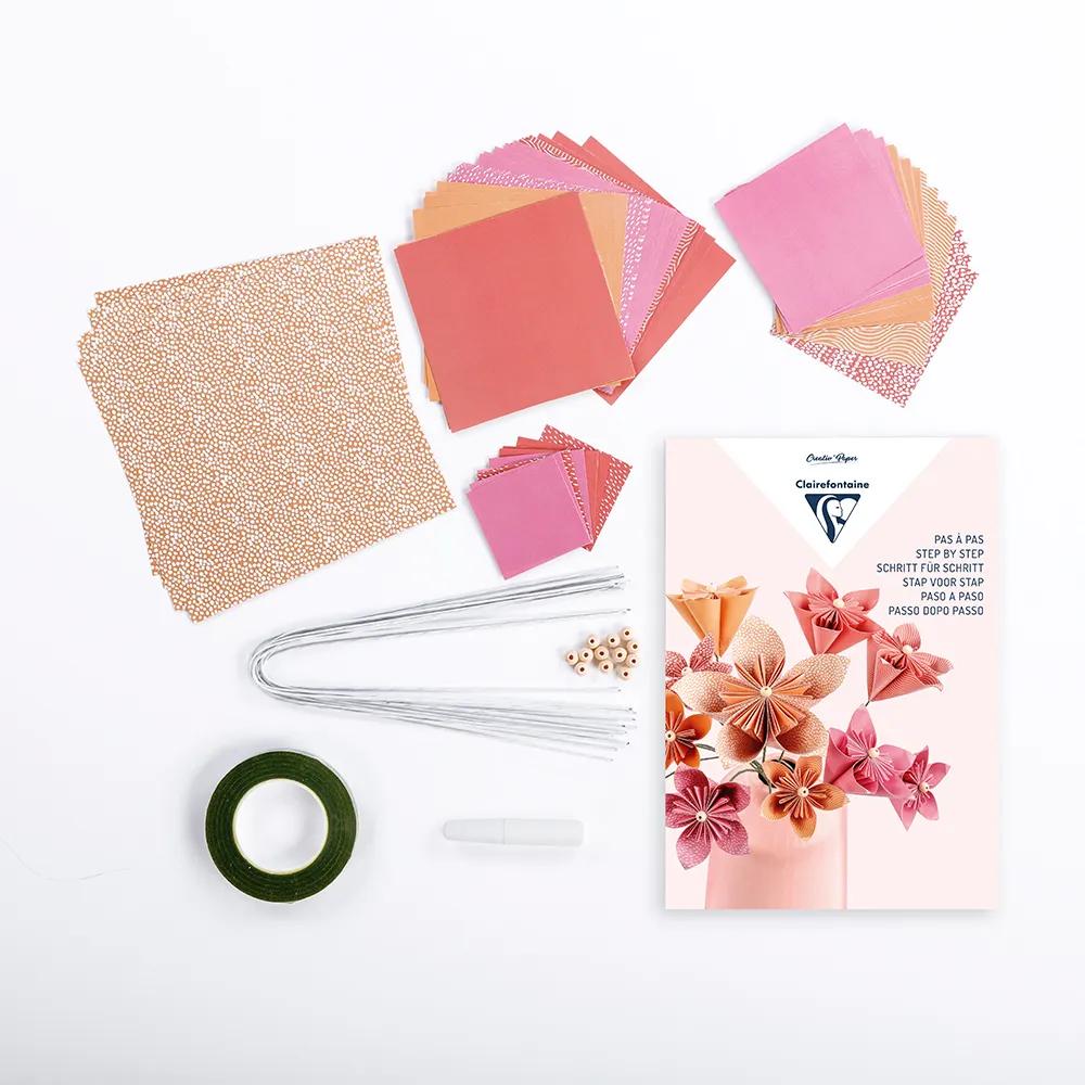 KIT DISCOVERTE, 20,6x1,9x29cm - Blumenstrauß in Origami (Paket x3)