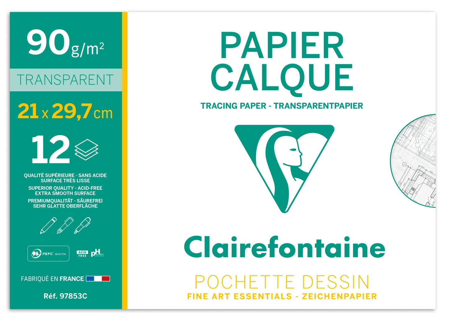 Layer paper pouch 12F A4 90/95g (Pack x10)
