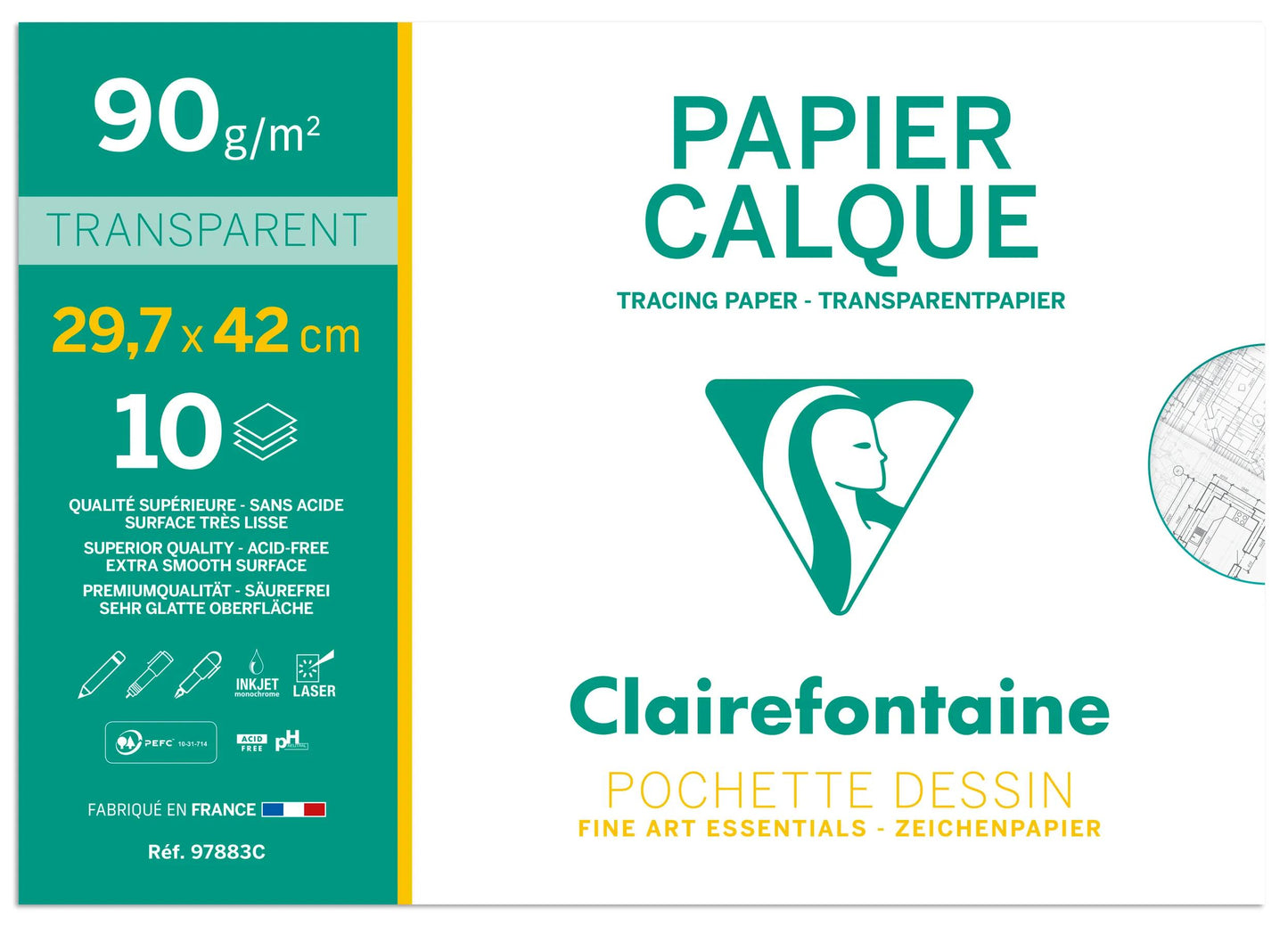 Paper Layer pouch 10F A3 90/95g (Pack x10)